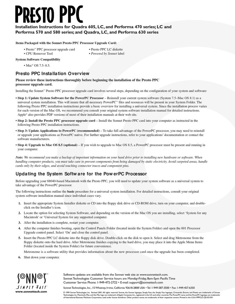 Sonnet Presto PPC installation instructions