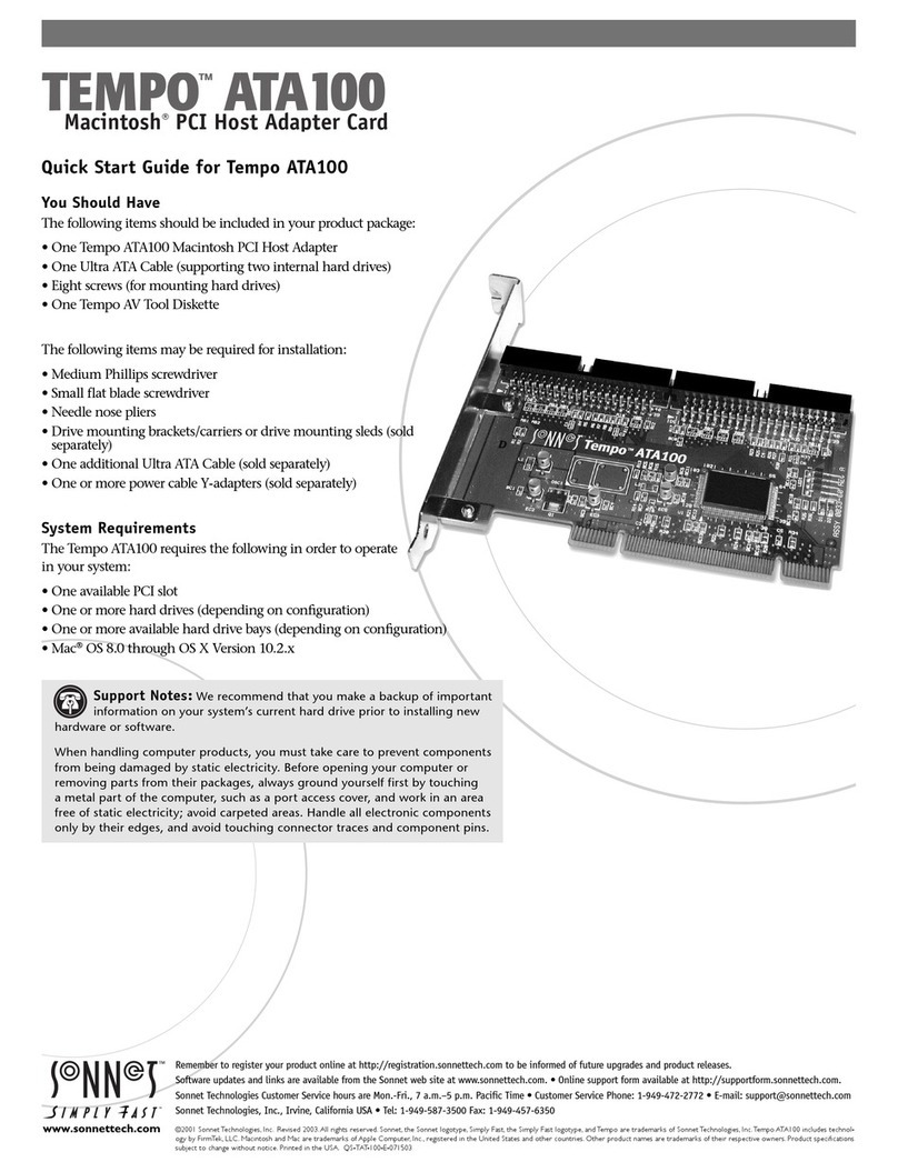 Sonnet TEMPO ATA100 quick start guide