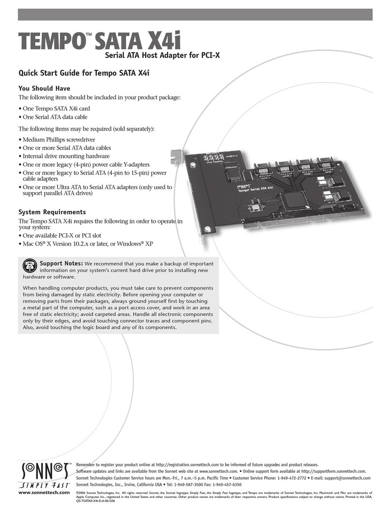 Sonnet TEMPO SATA X4i User manual
