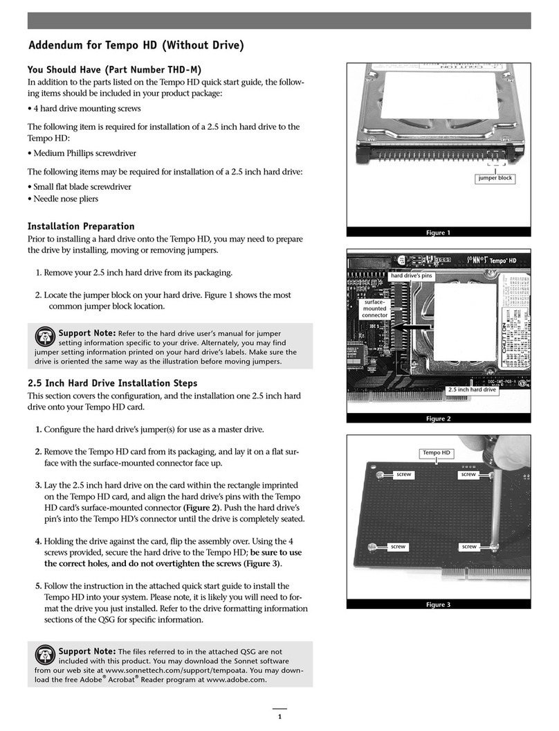 Sonnet TEMPO HD User manual