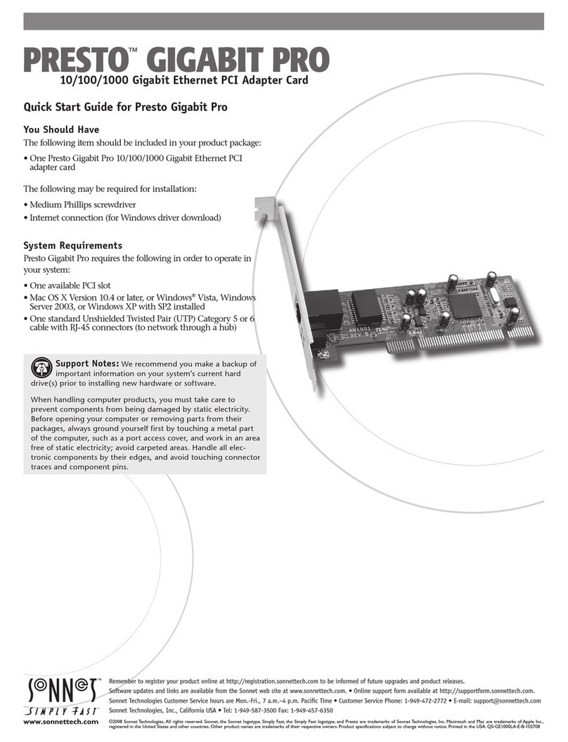 Sonnet PRESTO GIGABIT PRO User manual