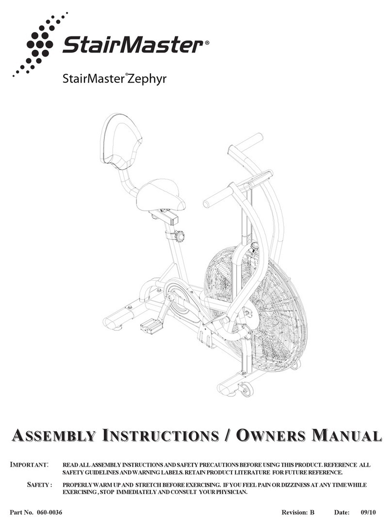 Stairmaster StairMaster Zephyr Assembly instructions & owner's manual