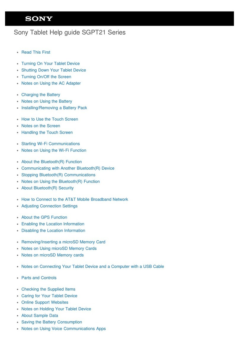 Sony SGPT21 Series Reference guide
