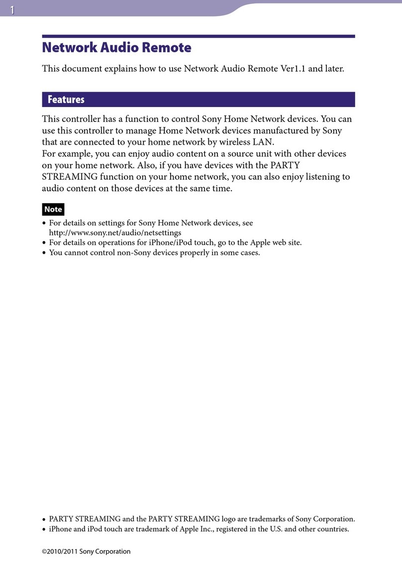 Sony Network Audio Remote User manual Sony Network Audio Remote User manual