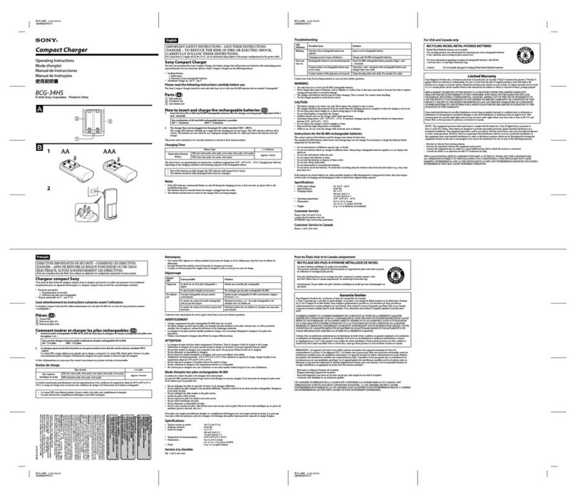 Sony BCG-34HS operating instructions