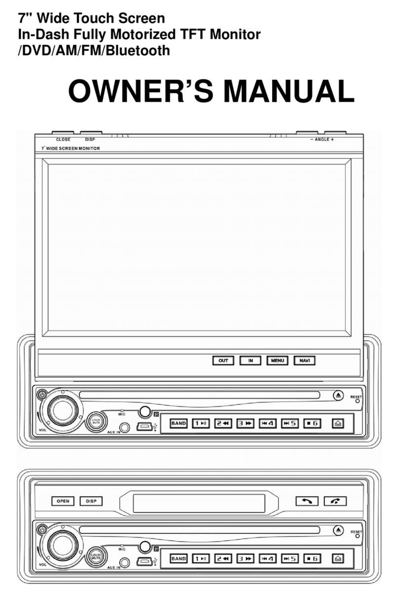 Soundstream TFT Monitor /DVD/AM/FM/Bluetooth User manual