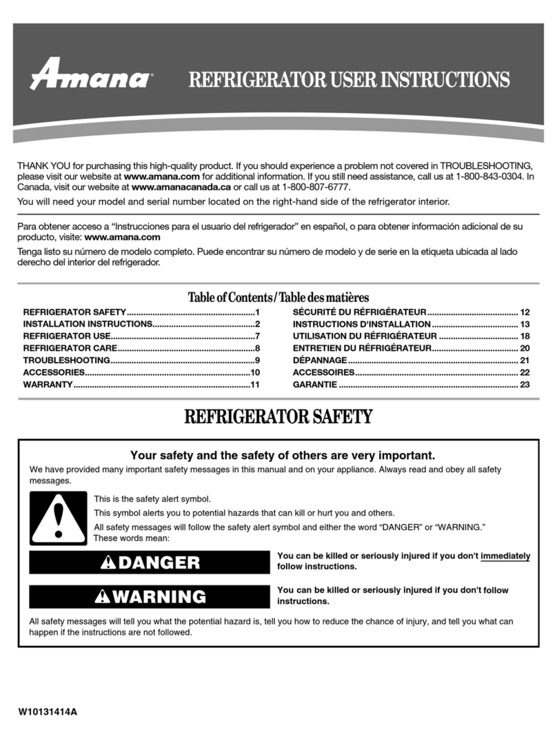 Amana REFRIGERATOR User manual