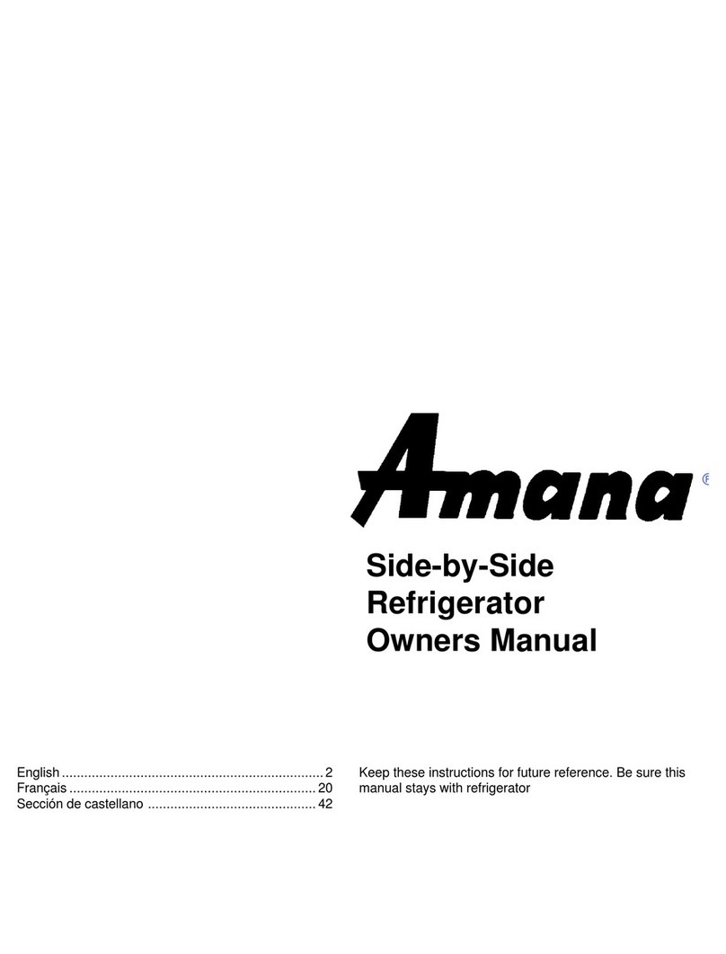 Amana Side-by-Side Refrigerator User manual
