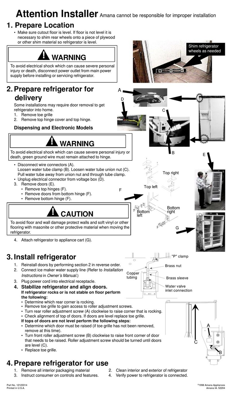 Amana REFRIGERATOR User guide Amana REFRIGERATOR User guide