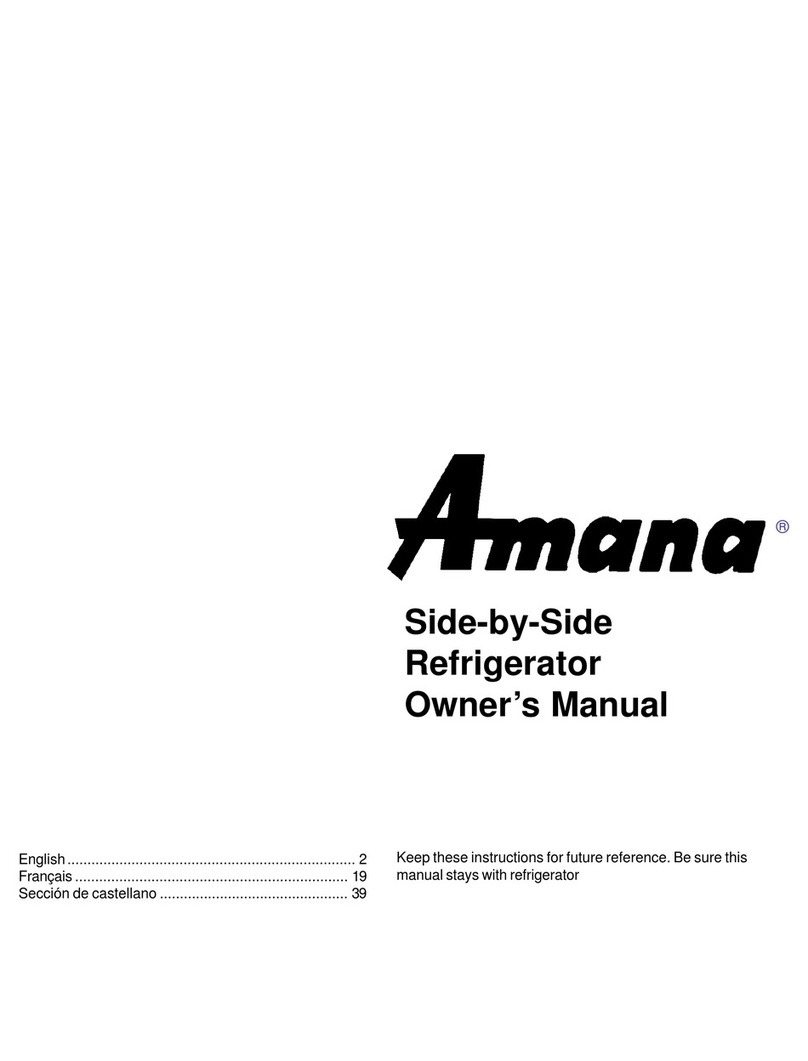 Amana Side-by-Side Refrigerator User manual Amana Side-by-Side Refrigerator User manual