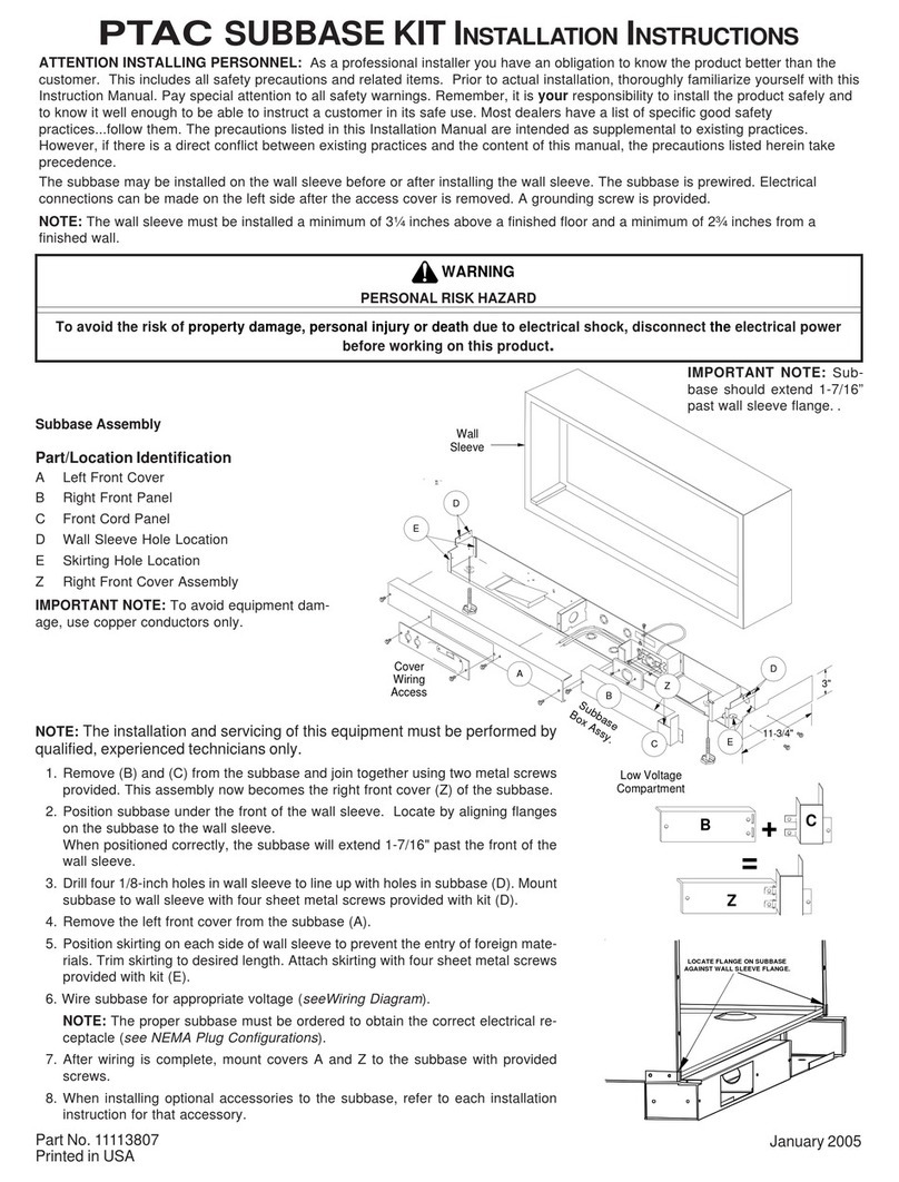 Amana SUBBASE KIT User manual