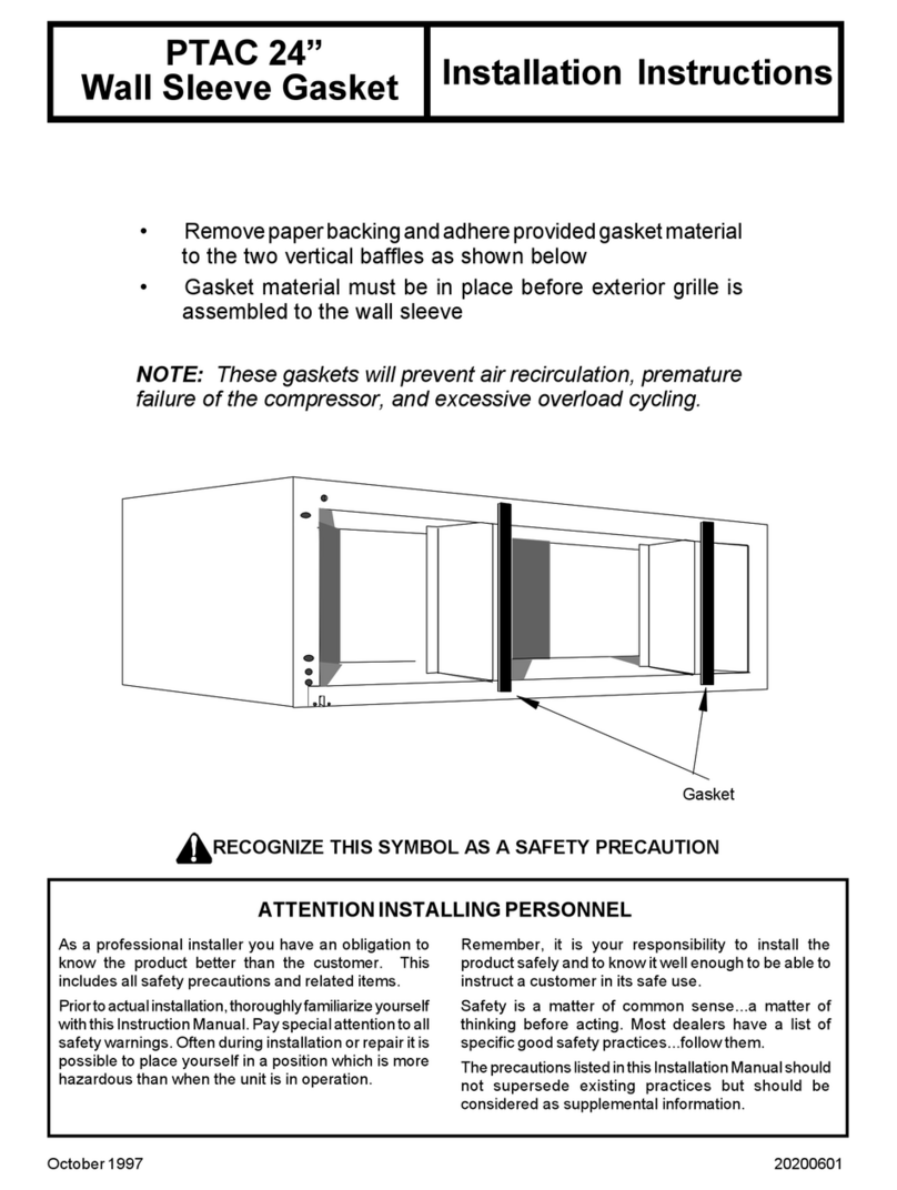 Amana PTAC 24" User manual