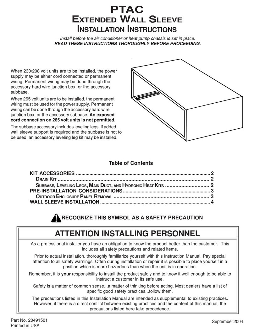 Amana EXTENDED WALL SLEEVE installation instructions