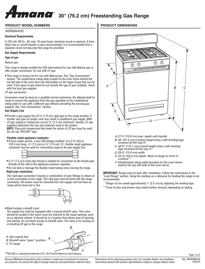 Amana AGR5844VD User manual