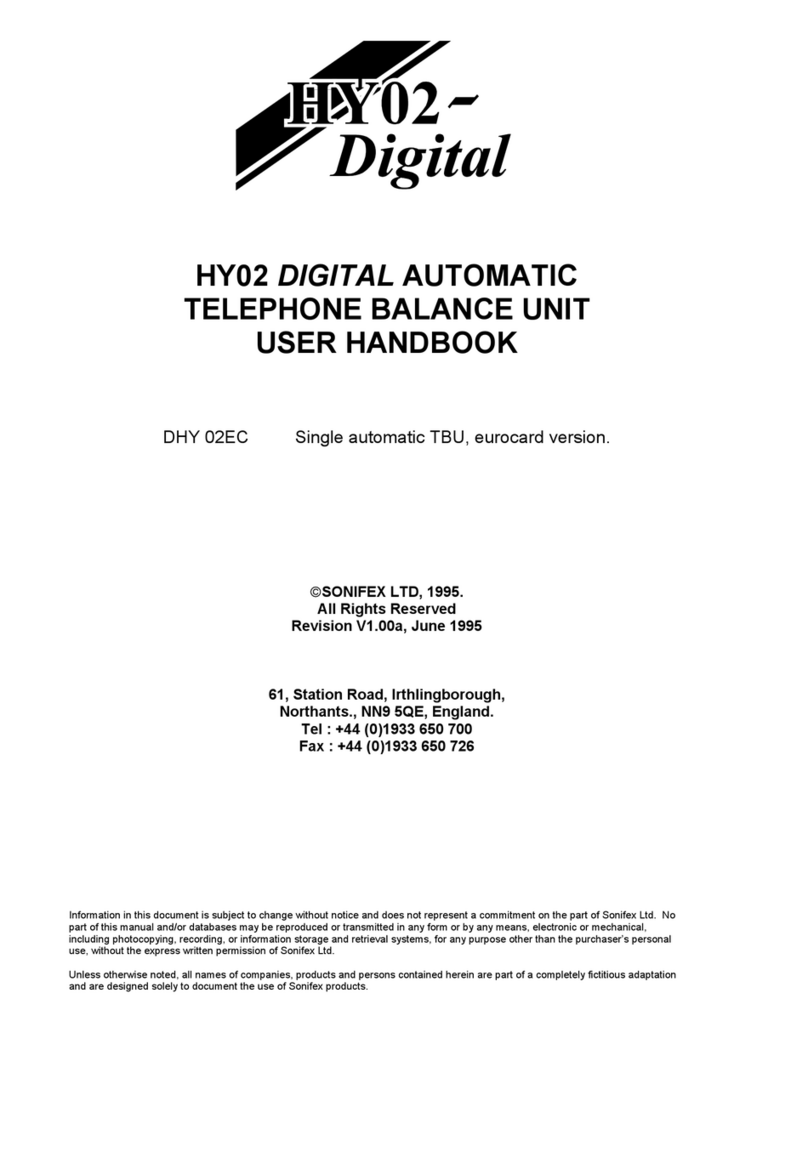 Sonifex HY02 DIGITAL Instruction Manual