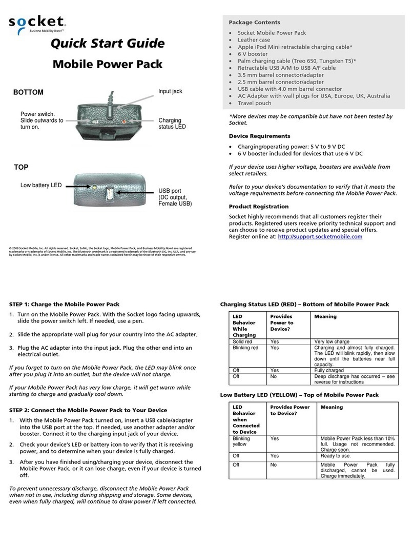 Socket Mobile Power Pack User manual
