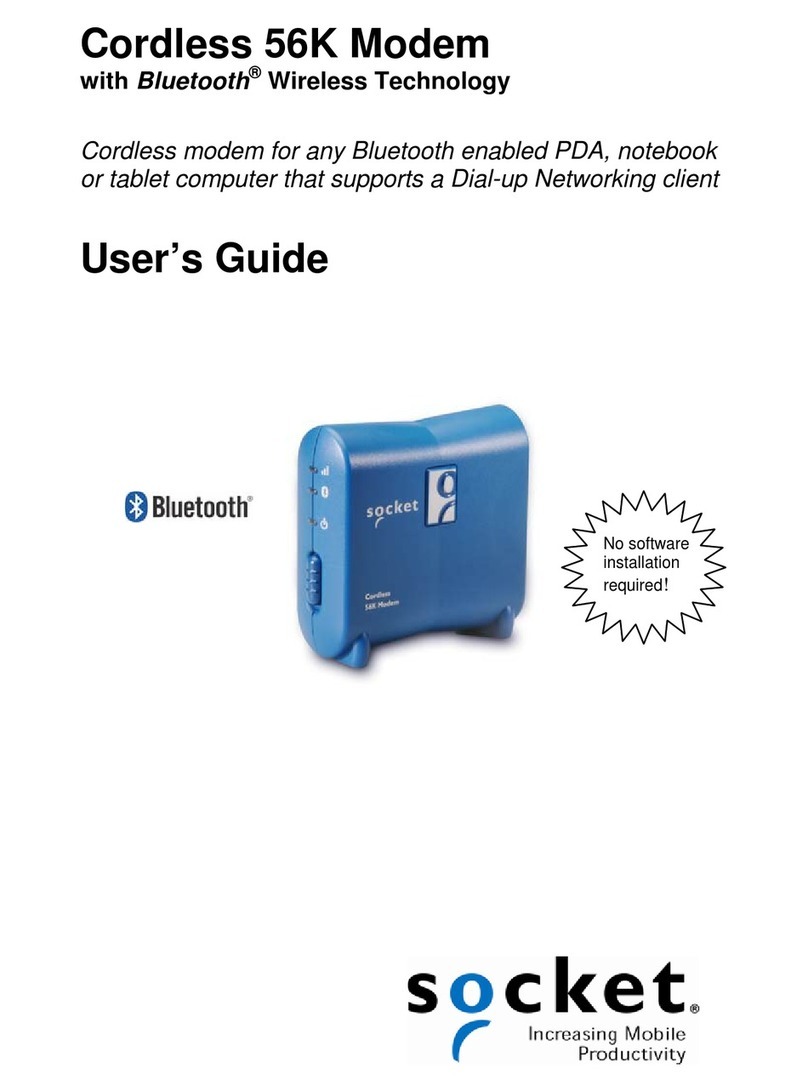 Socket CompactFlash 56K Modem Card User manual