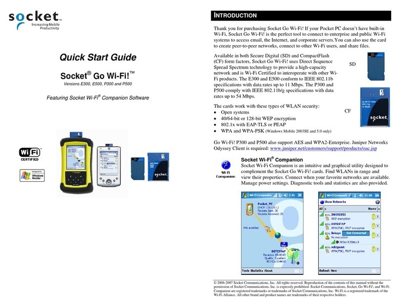 Socket Go Wi-Fi! E300 User manual Socket Go Wi-Fi! E300 User manual