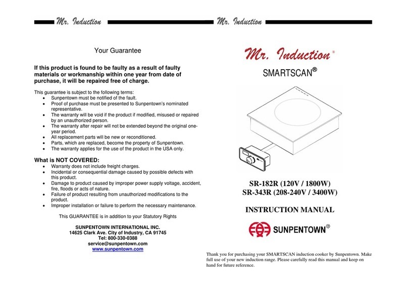 Sunpentown Mr. Induction SMARTSCAN SR-182R User manual