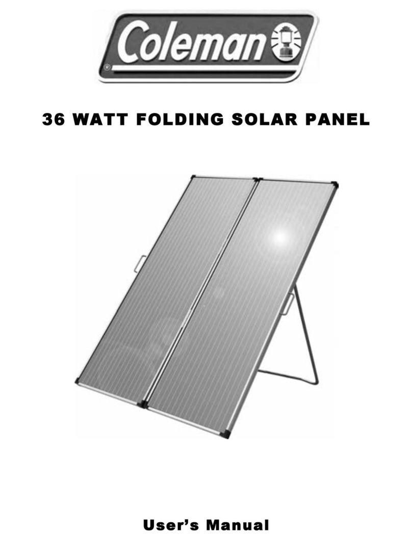 Coleman 36 WATT FOLDING SOLAR PANEL user manual