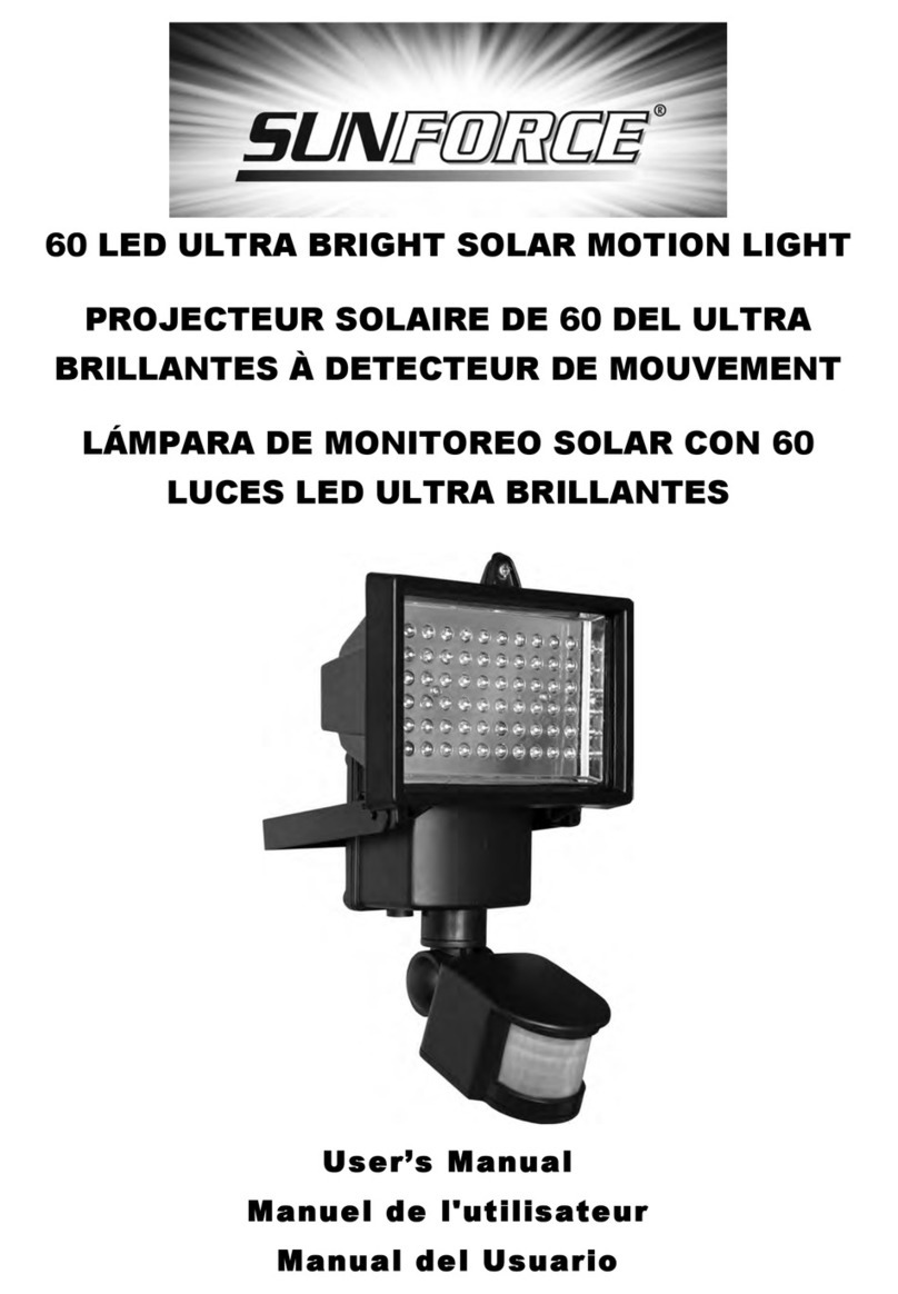 Sunforce 60 LED ULTRA BRIGHT SOLAR MOTION LIGHT user manual Sunforce 60 LED ULTRA BRIGHT SOLAR MOTION LIGHT user manual