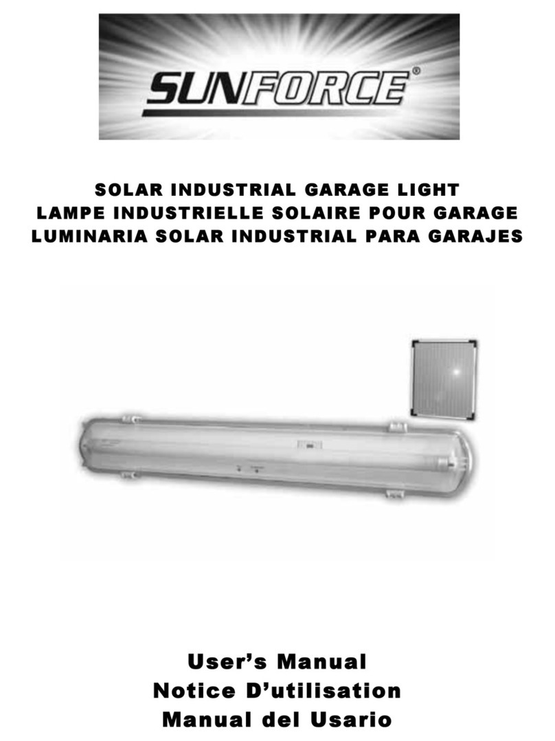 Sunforce SOLAR INDUSTRIAL GARAGE LIGHT user manual