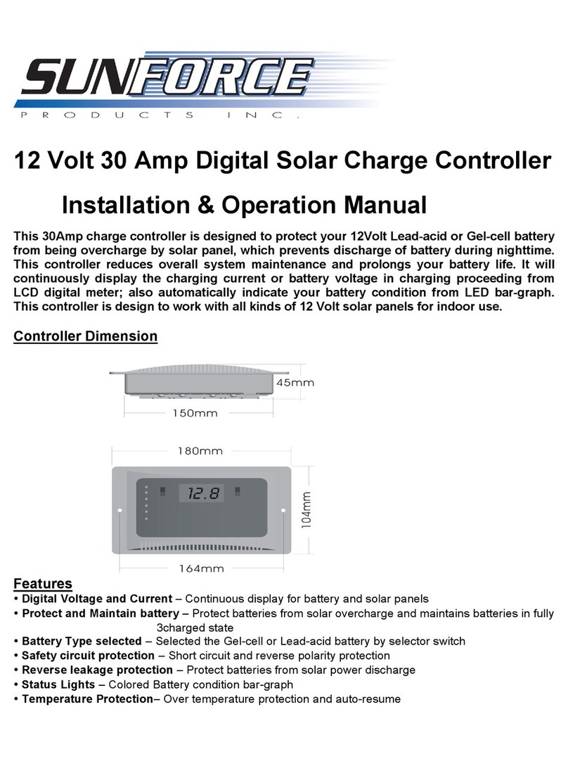 Sunforce 12 Volt 30 Amp Digital Solar Charge... Installation & operation manual