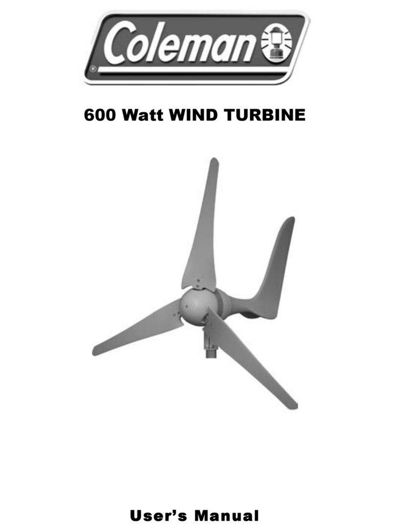Coleman 600 Watt WIND TURBINE user manual