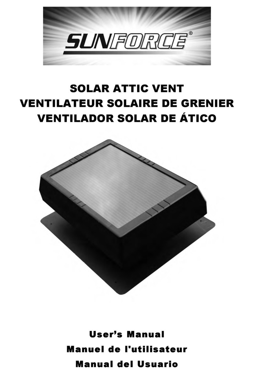 Sunforce SOLAR ATTIC VENT user manual