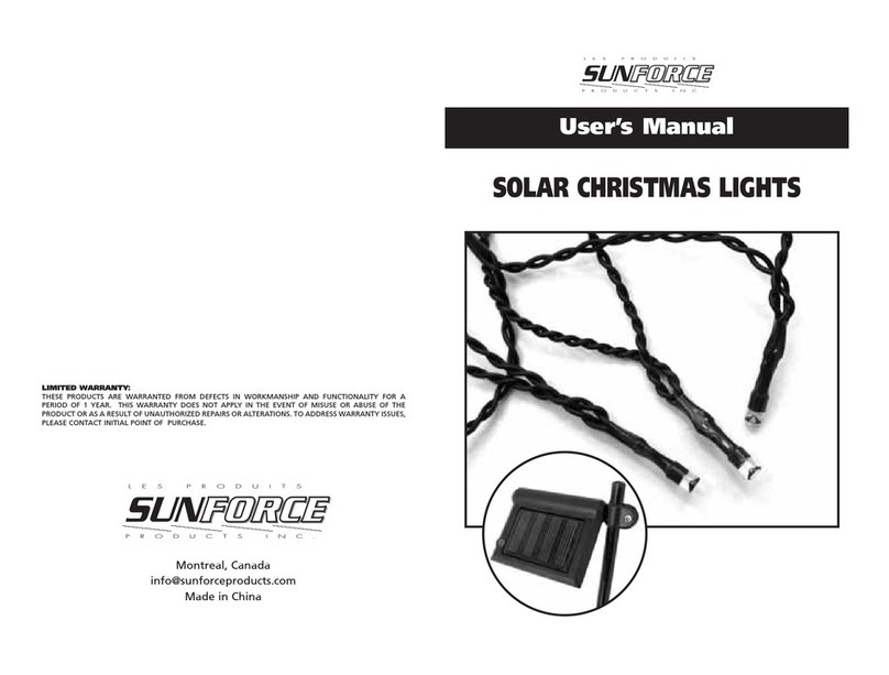 Sunforce SOLAR CHRISTMAS LIGHTS User manual