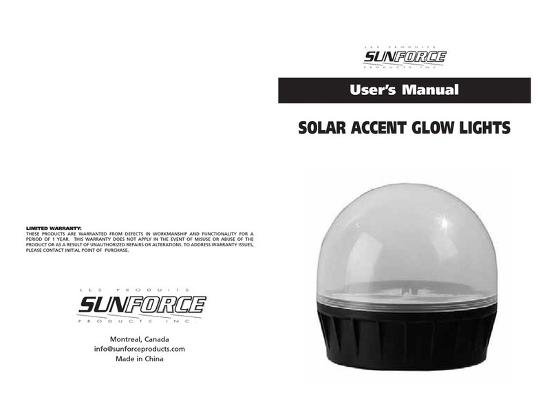 Sunforce SOLAR ACCENT GLOW LIGHTS user manual