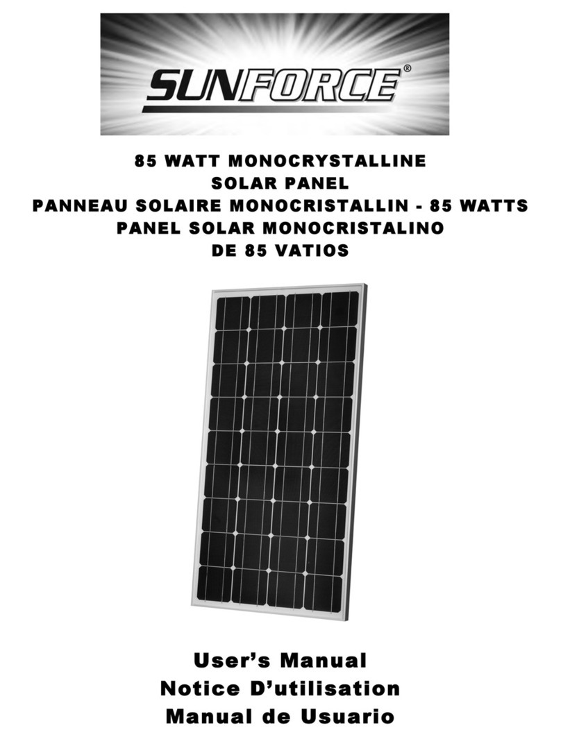 Sunforce 85 WATT MONOCRYSTALLINE SOLAR PANEL user manual Sunforce 85 WATT MONOCRYSTALLINE SOLAR PANEL user manual