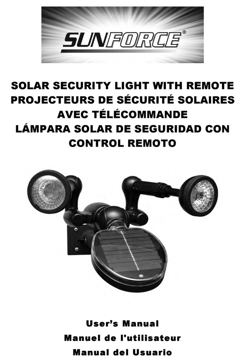 Sunforce SOLAR SECURITY LIGHT WITH REMOTE user manual