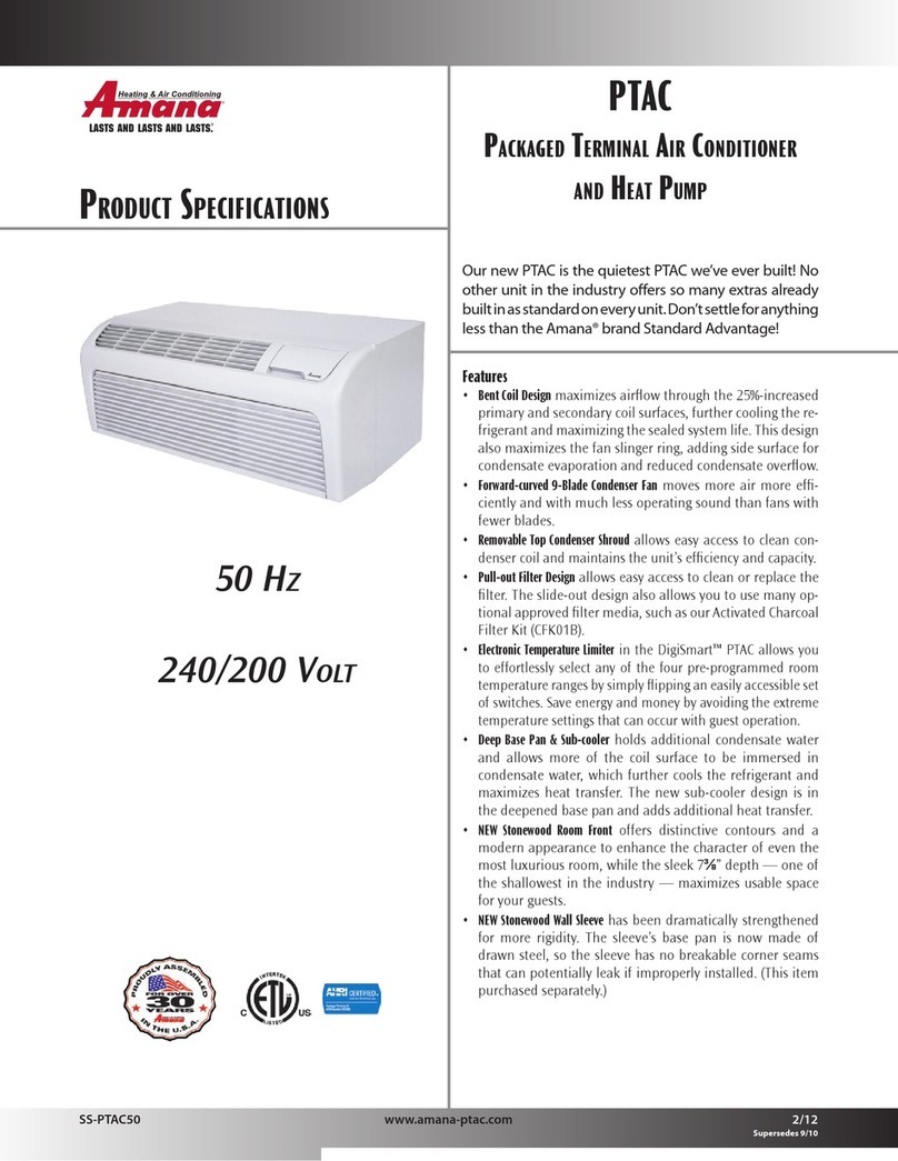 Amana SS-PTAC50 Installation instructions