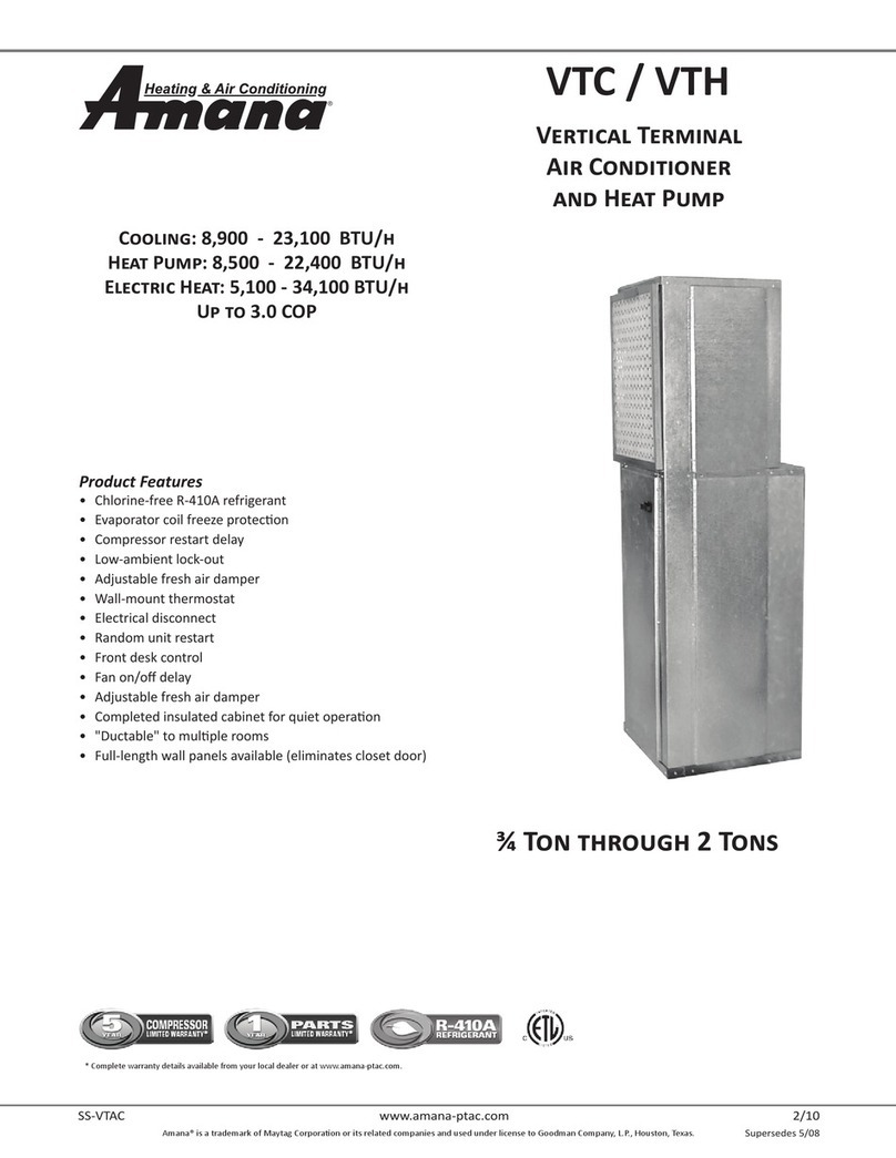 Amana VTC Series Installation instructions