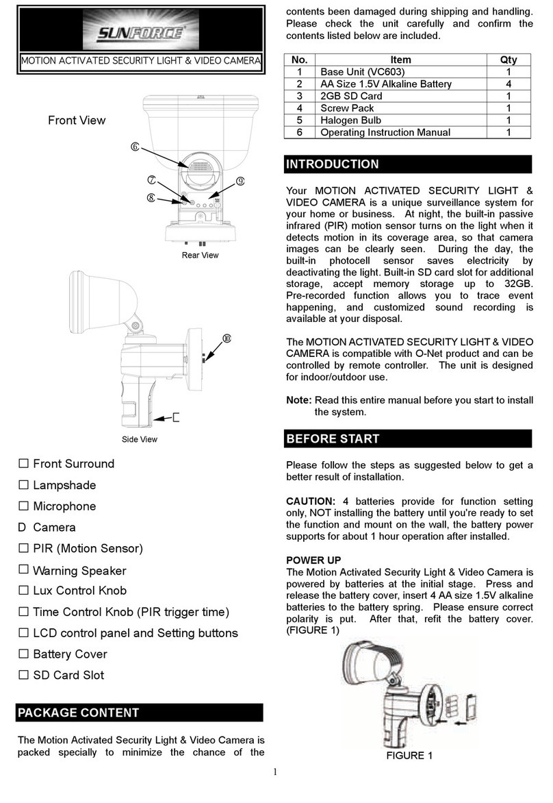 Sunforce MOTION ACTIVATED SECURITY LIGHT & VIDEO... manual