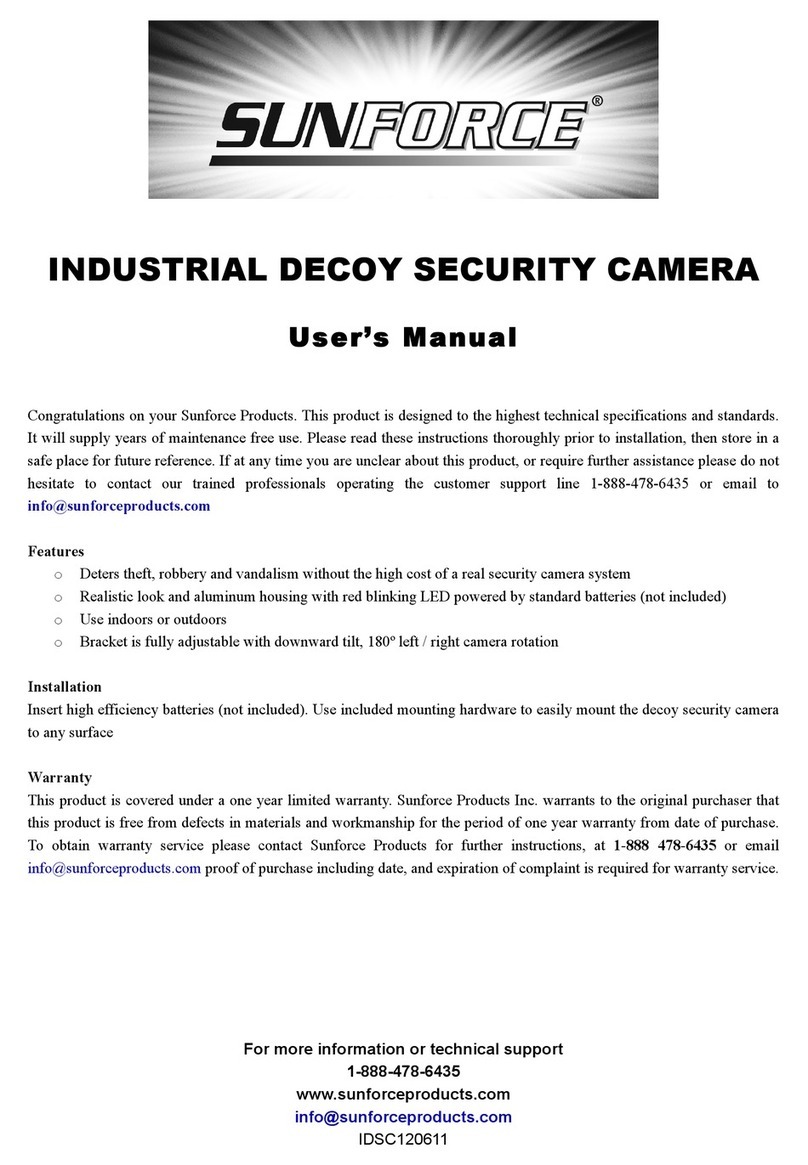Sunforce INDUSTRIAL DECOY SECURITY CAMERA user manual