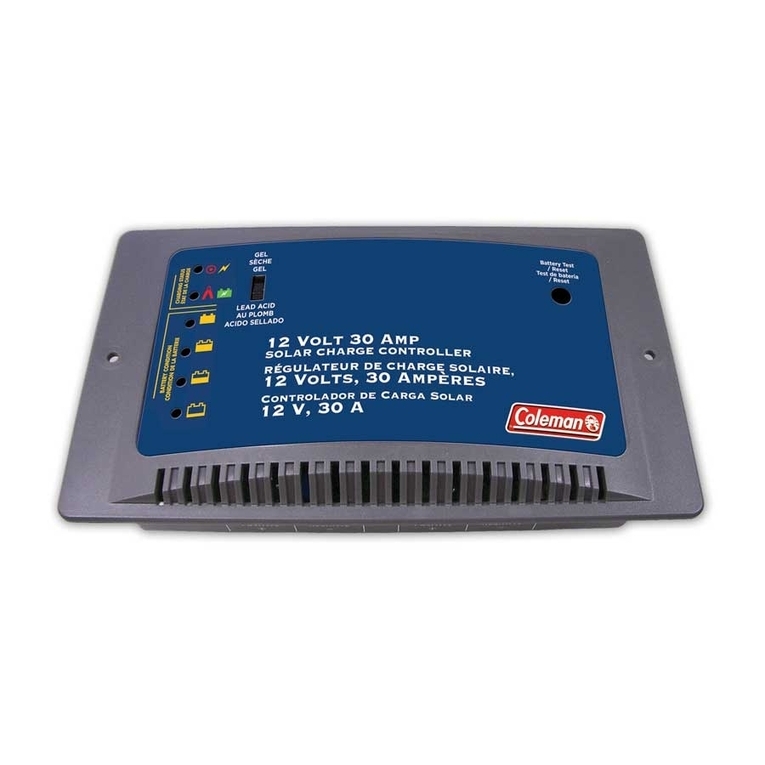 Coleman 12 VOLT 30 AMP SOLAR CHARGE CONTROLLER user manual