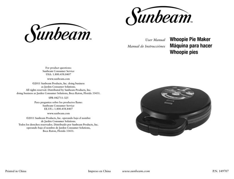 Sunbeam Whoopie Pie Maker user manual