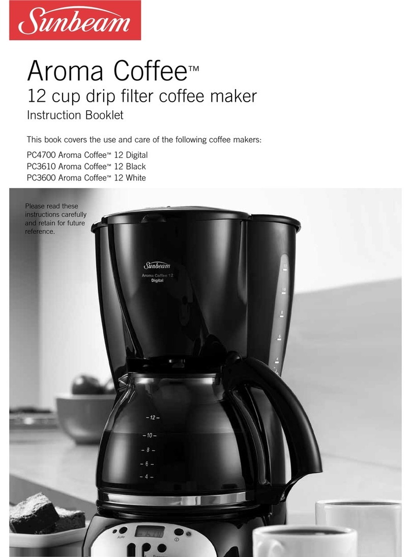 Sunbeam Aroma Coffee PC4700 Instruction booklet