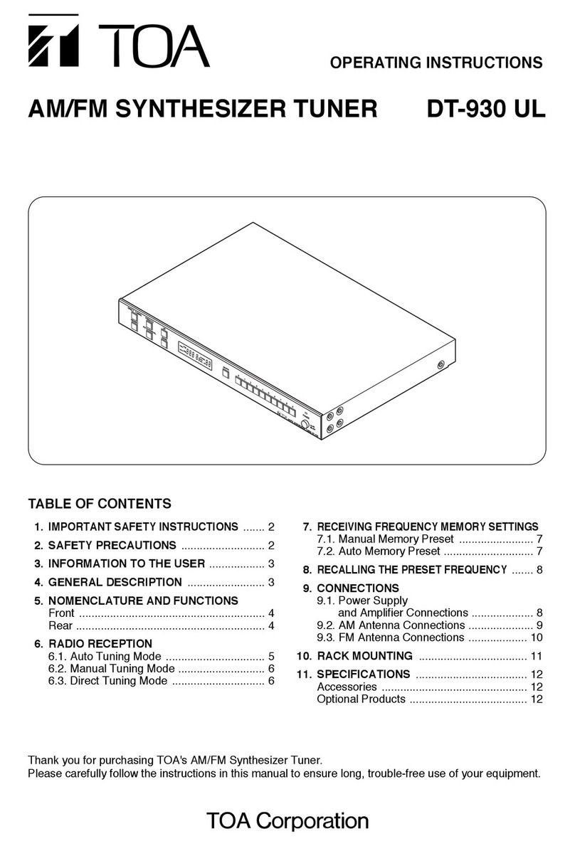 Toa DT-930 UL operating instructions