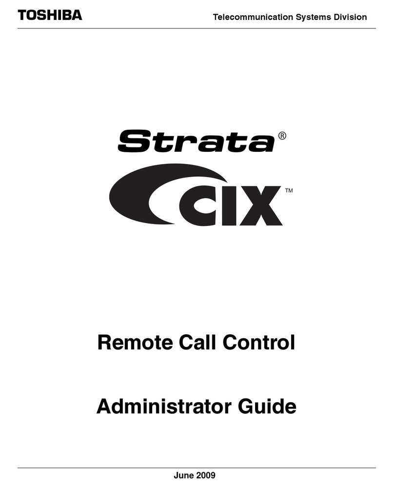 Toshiba STRATA CIX Remote Call Control Administrator's guide Toshiba STRATA CIX Remote Call Control Administrator's guide