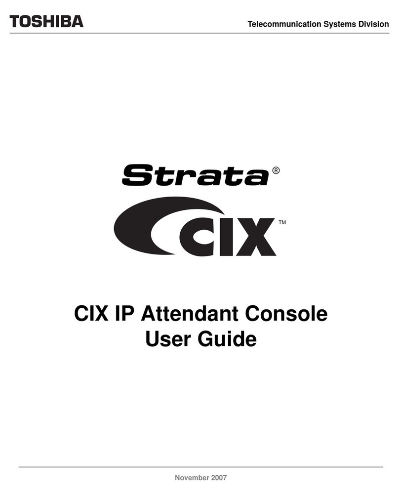 Toshiba STRATA CIX IP Attendant Console User manual