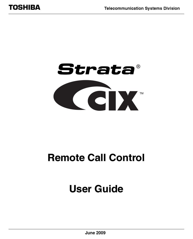 Toshiba STRATA CIX Remote Call Control User manual