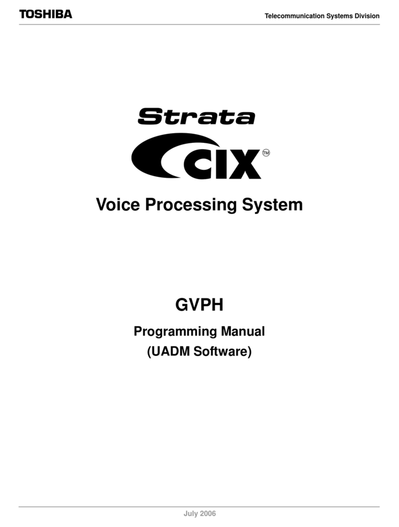Toshiba Strata CIX GVPH Programming manual