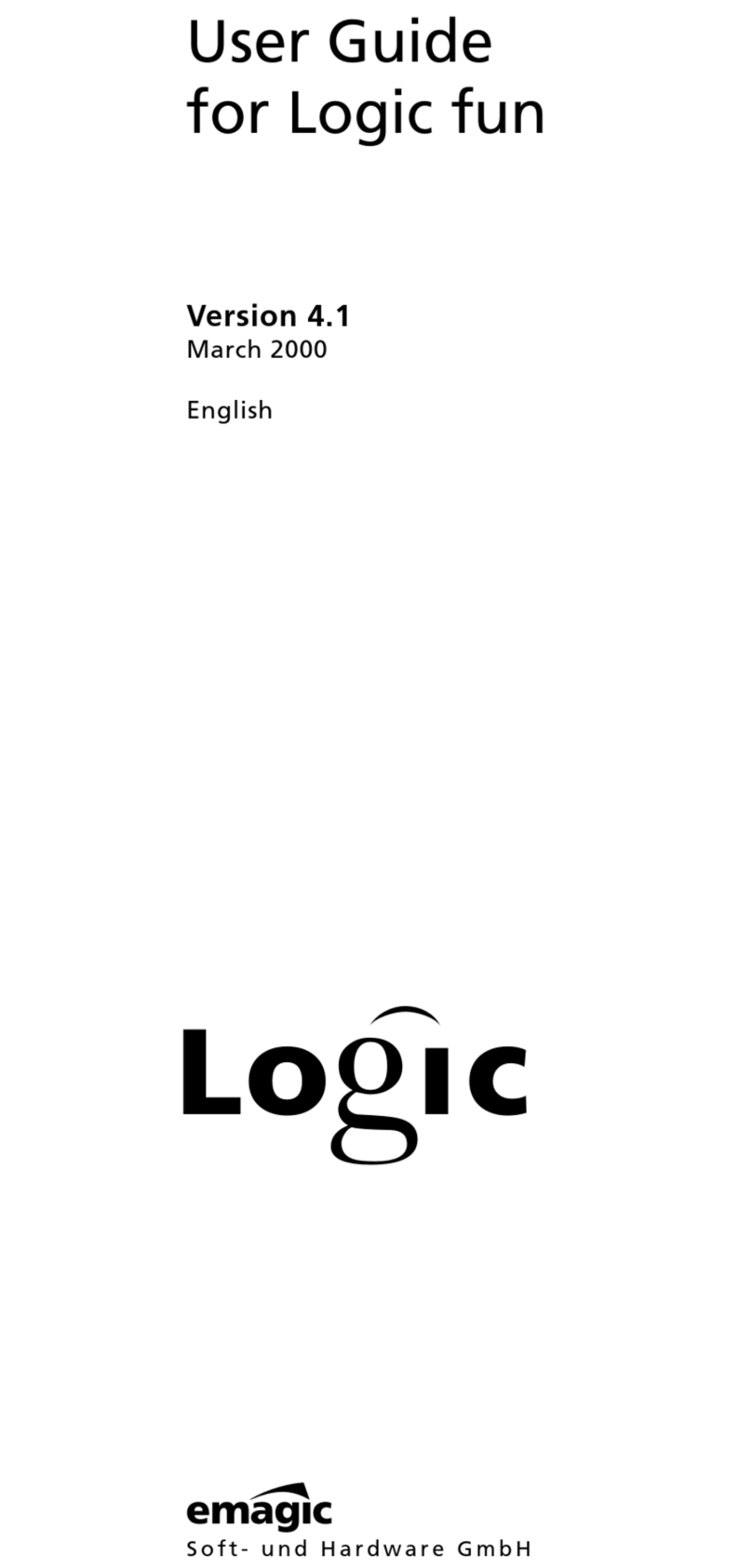 Emagic Logic fun User manual