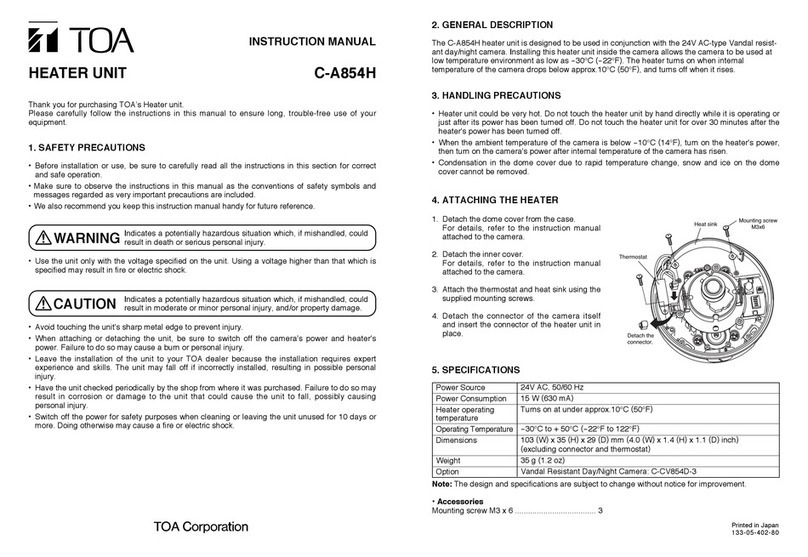 Toa C-A854H User manual