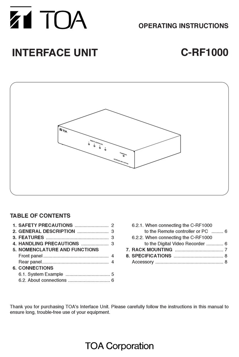 Toa C-RF1000 Parts list manual