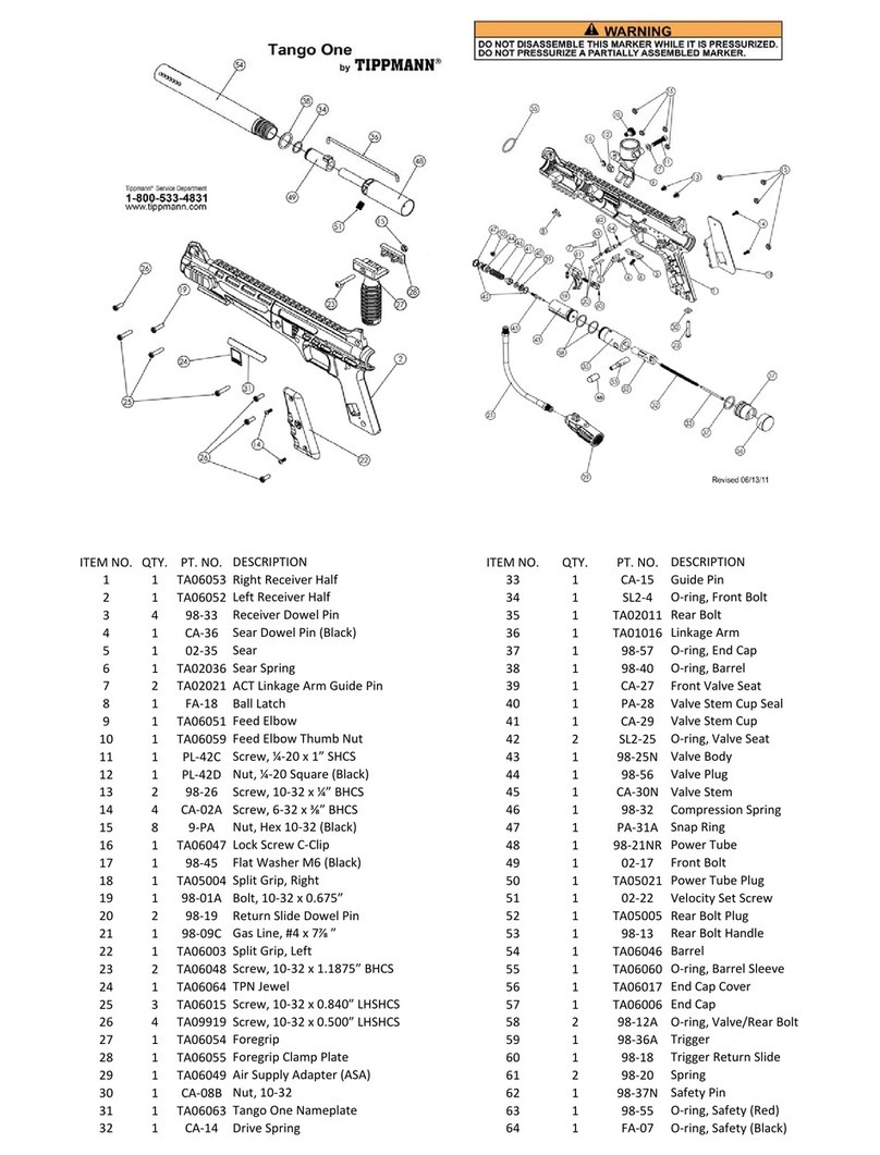 Tippmann TANGO ONE Parts diagram