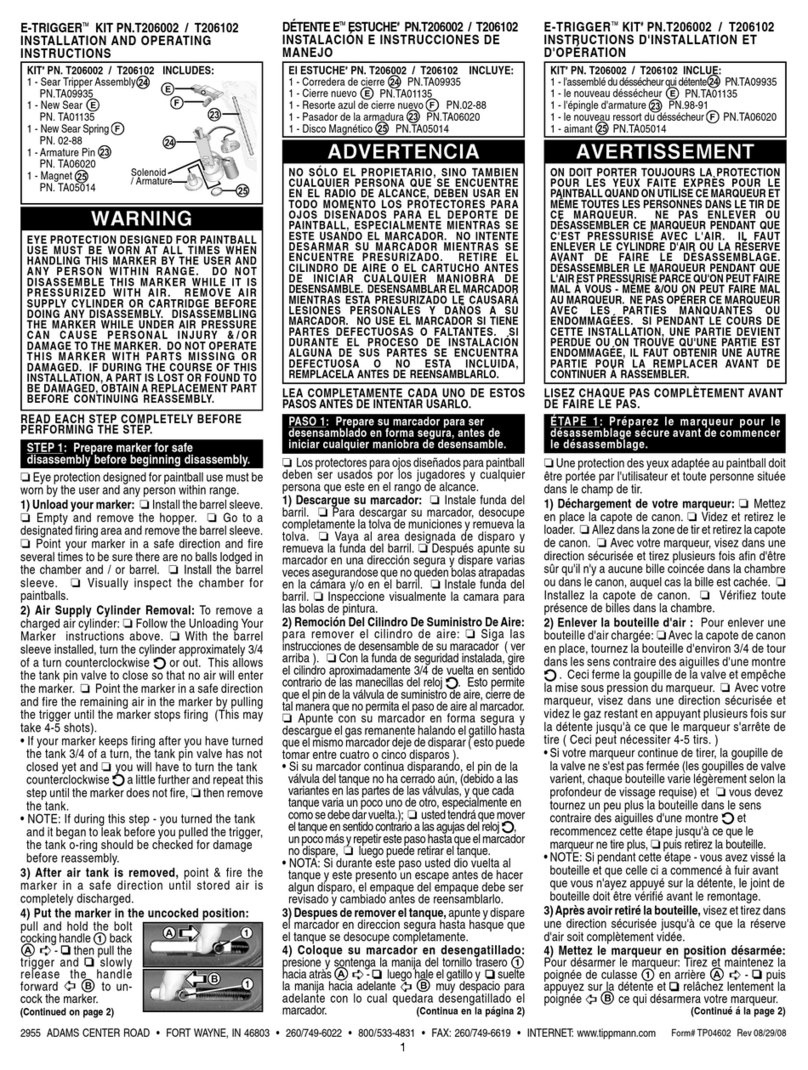 Tippmann E-TRIGGER T206002 User manual